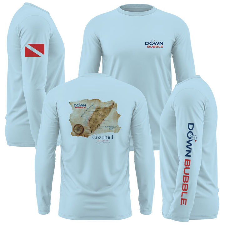 Down Bubble Cozumel Map Performance Shirt