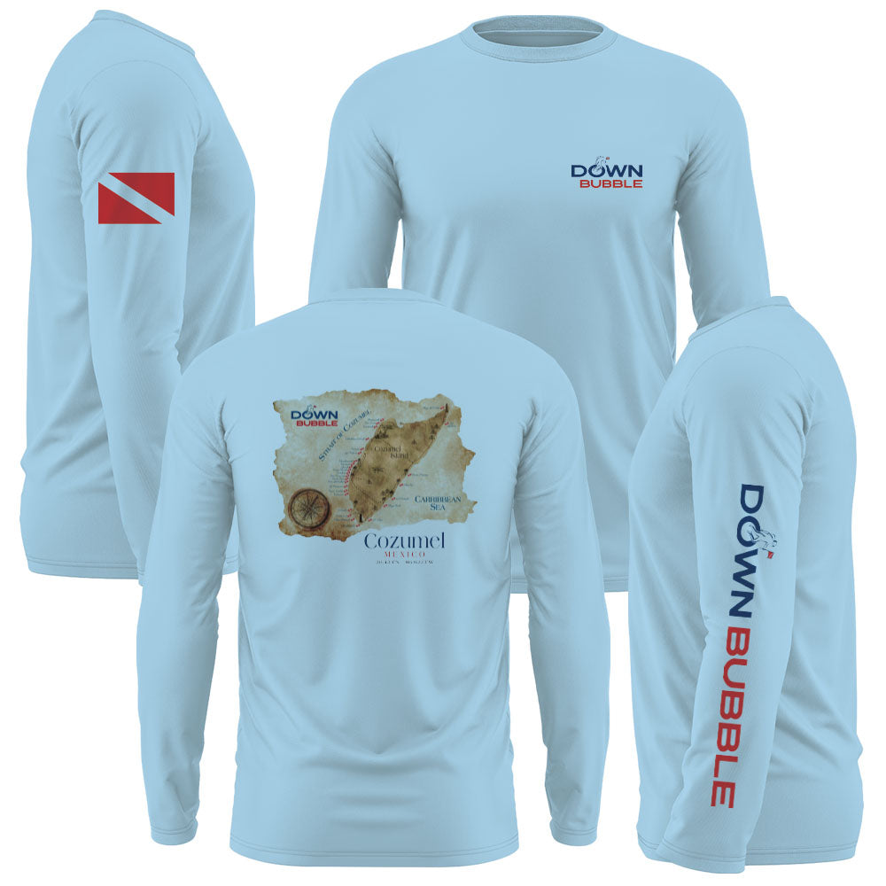 Down Bubble Cozumel Map Performance Shirt