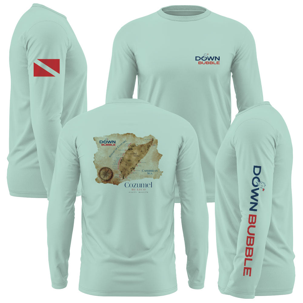 Down Bubble Cozumel Map Performance Shirt