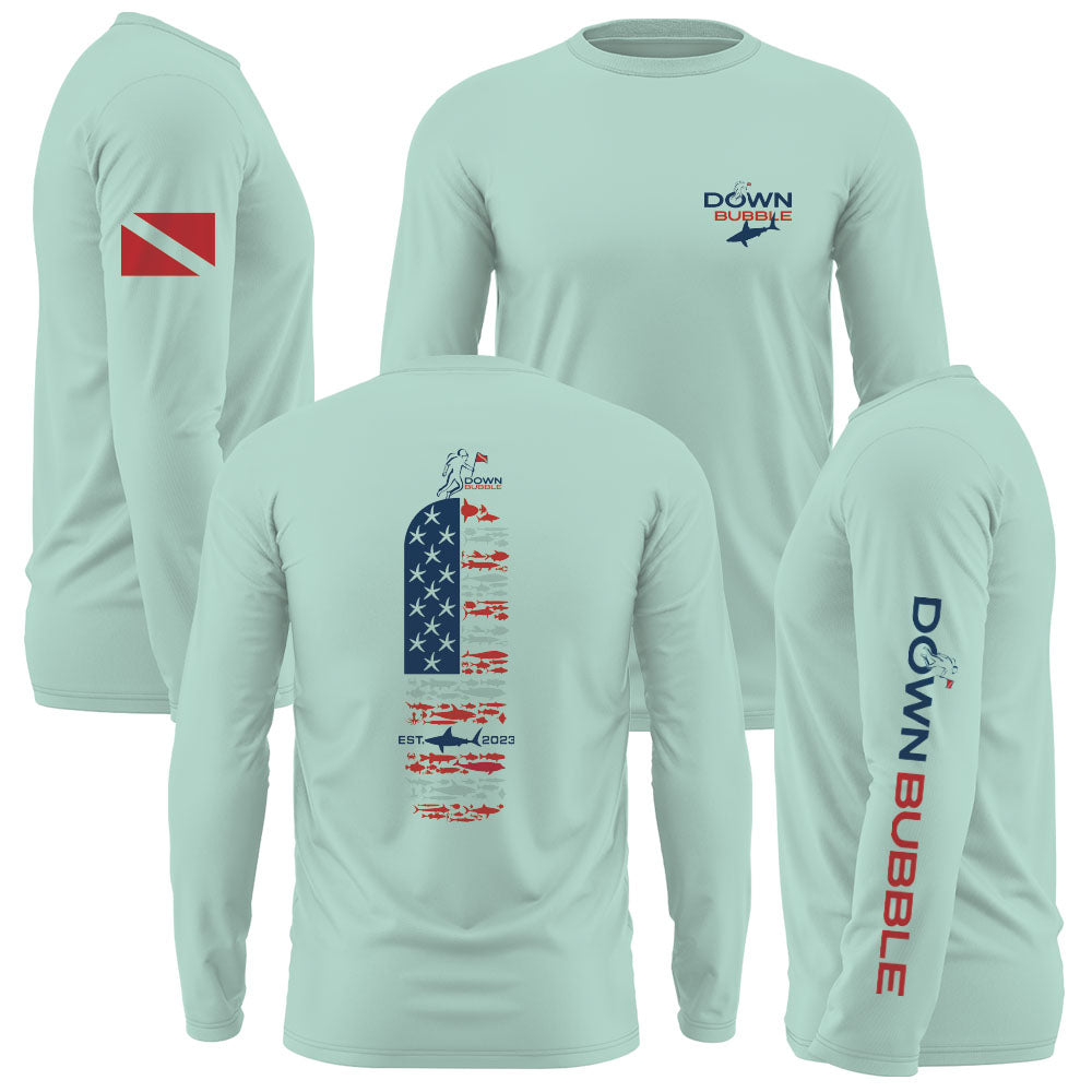 Down Bubble American Dive Tank Performance Shirt