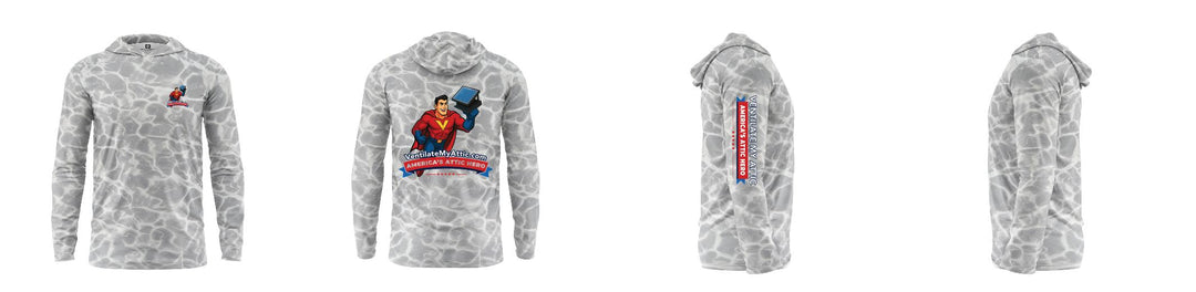 Custom Water Camo UPF Hooded Shirt