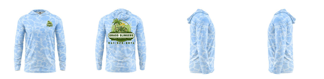 Custom Water Camo UPF Hooded Shirt