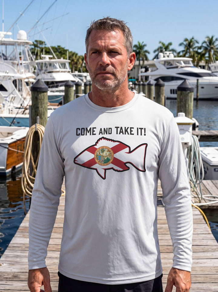 Come and Take it shirt on a model