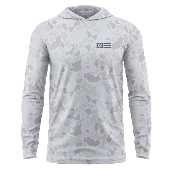 Ghost Gray Duck Camo Hooded Shirt