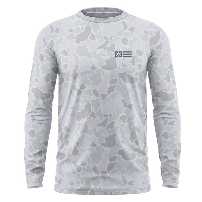 Ghost Gray Duck Camo Long Sleeve Shirt