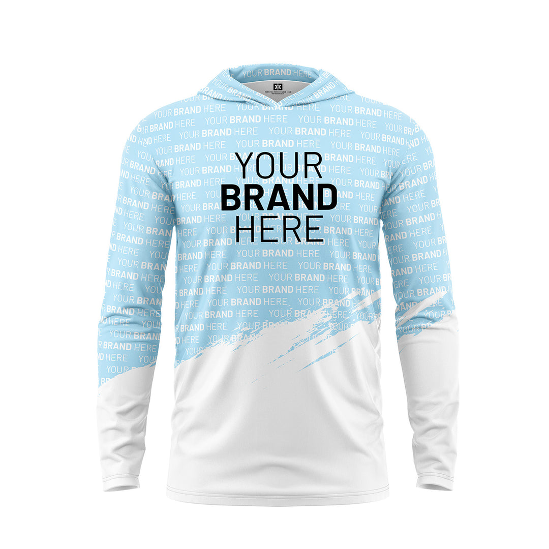 hooded long sleeve cut and sew shirt