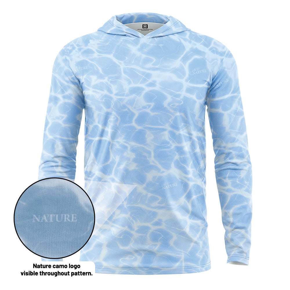 Custom Water Camo UPF Hooded Shirt