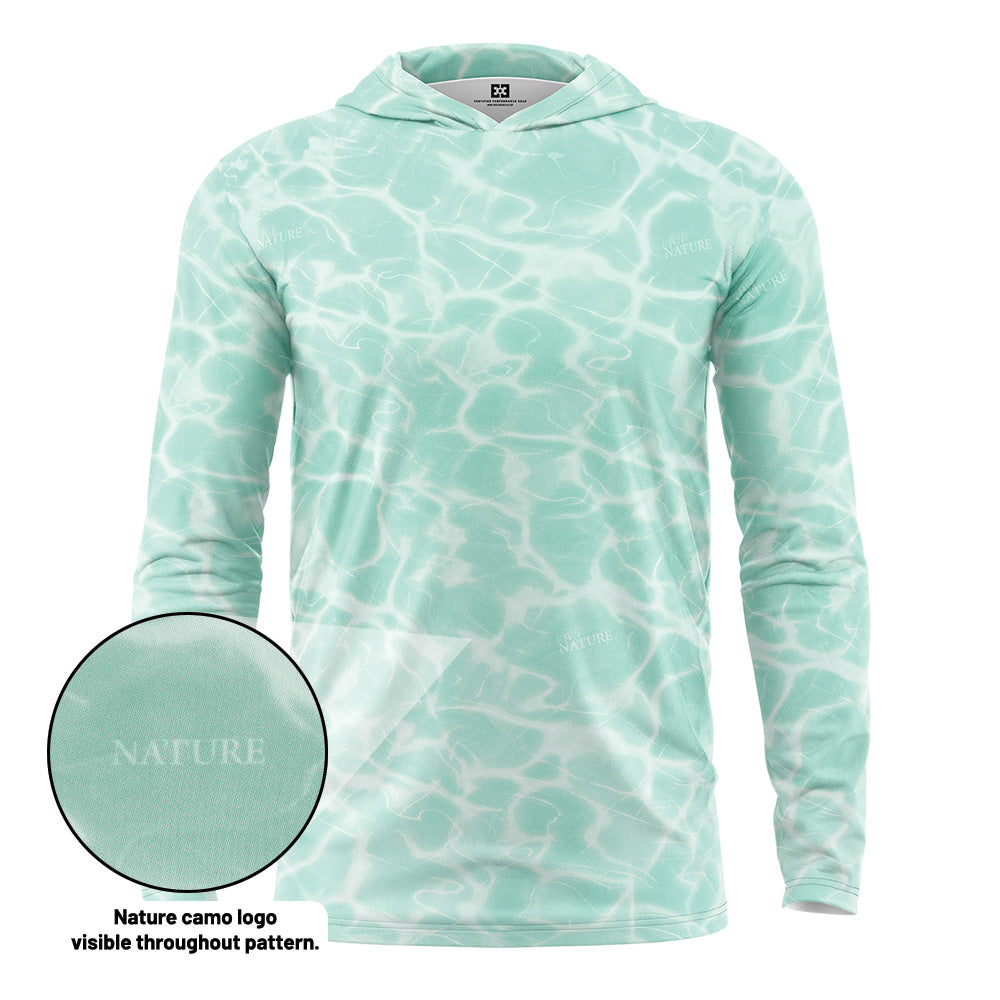 Custom Water Camo UPF Hooded Shirt