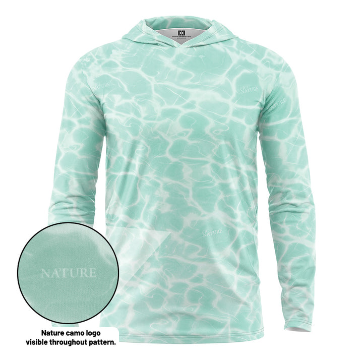 Custom Water Camo UPF Hooded Shirt