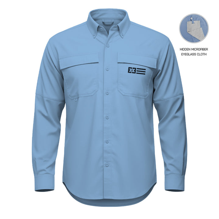 Columbia Blue Button Up