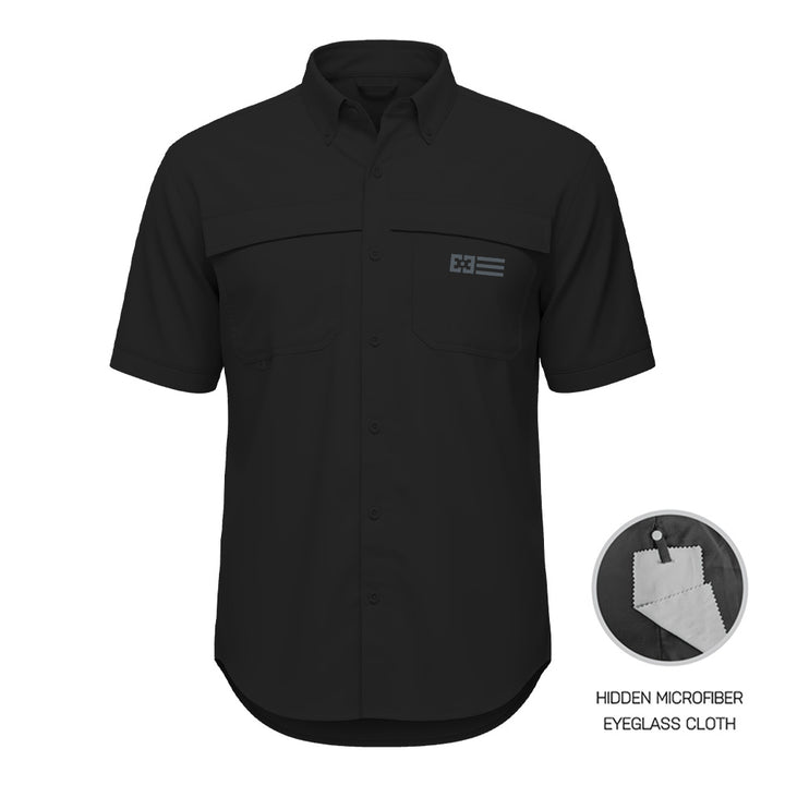 Original Free Sunshields Men's Button Up Short Sleeve Shirt