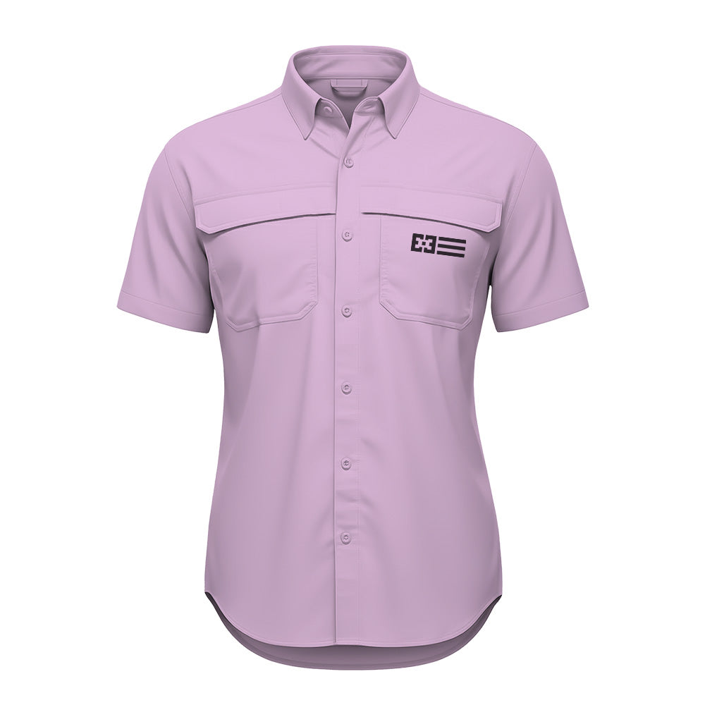 Original Free Sunshields women's short sleeve button up Light Pink