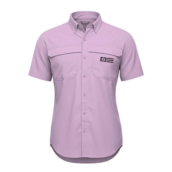 Original Free Sunshields women's short sleeve button up Light Pink