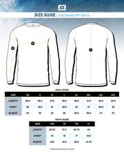 size guide for long sleeve upf shirts