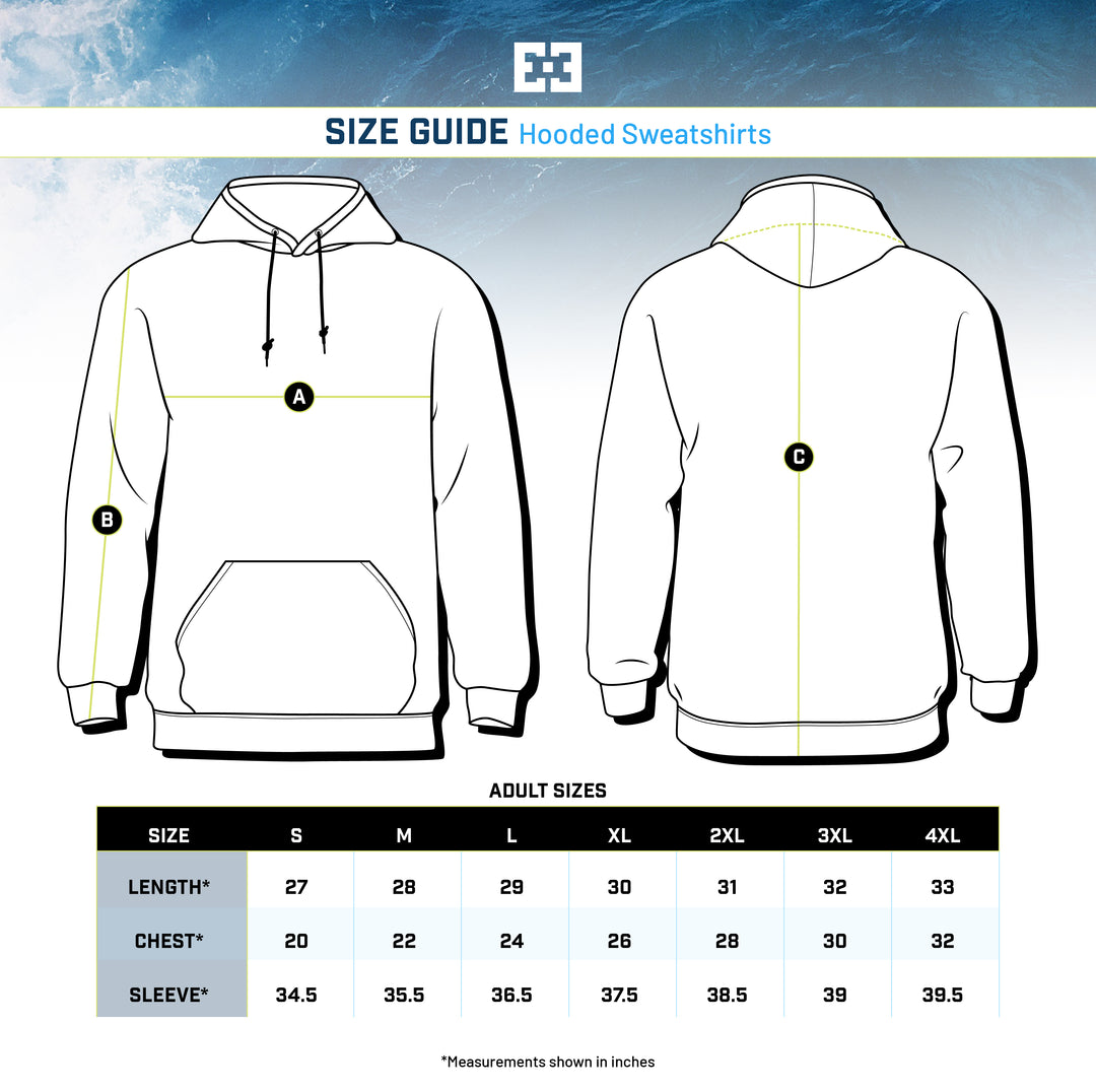 size guide for sweatshirts