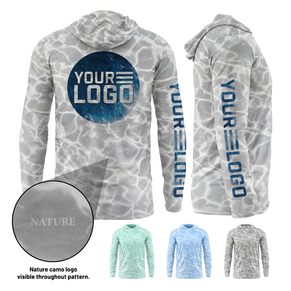 Custom Water Camo UPF Hooded Shirt