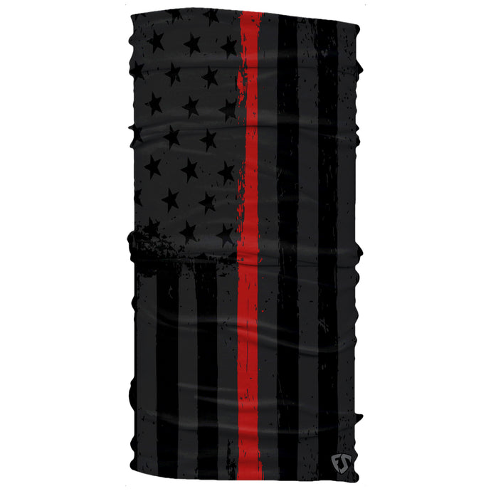 Firefighter American Black Thin Red Line Flag Neck Gaiter