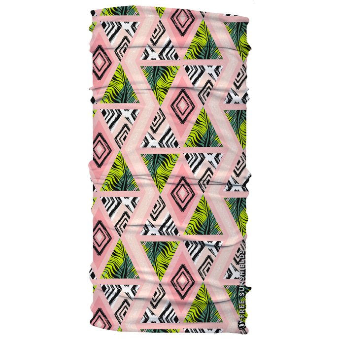 Square Geometric Pattern of Tropical Trees Tropic Palm Neck Gaiter
