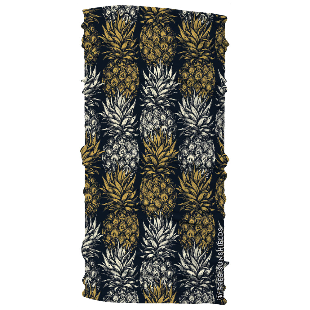 Free Sunshields Lined Black Yellow Pineapple Vibes Neck Gaiter