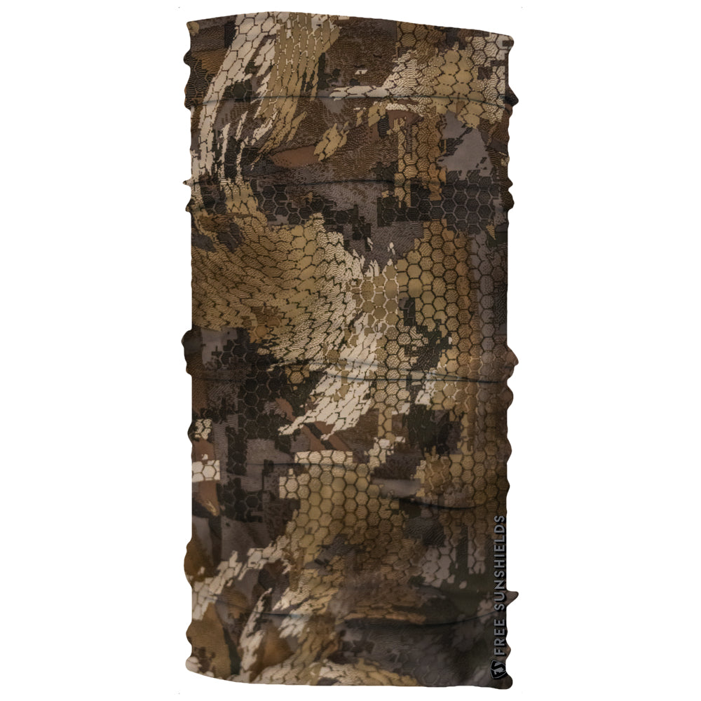 python snakeskin geometric multi colored poly camo neck gaiter