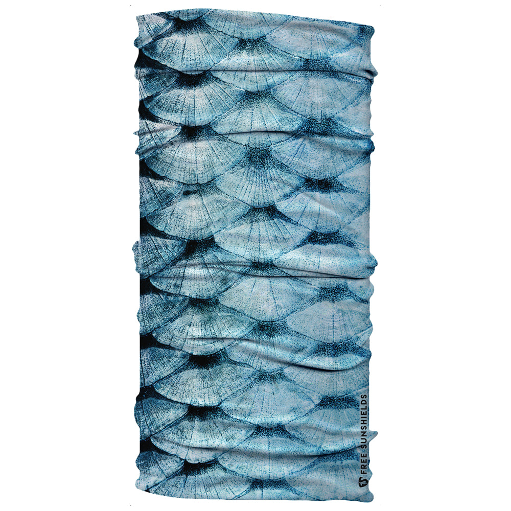  free sunshield faceshield fish blue scales neck gaiter