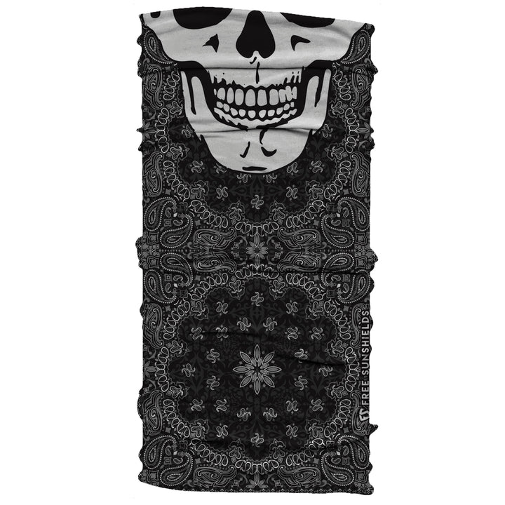 black white bandana paisley print skull day of the dead bad hombre neck gaiter