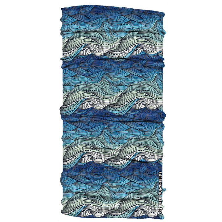 blue ocean waves neck gaiter mask